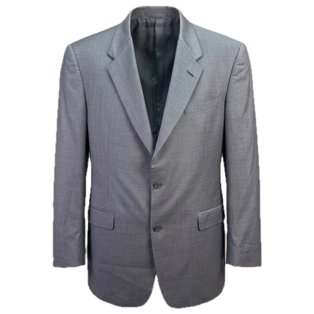 Burberry London Blazer Mens 42L Grey Pure New Wool 2 Button Sport Coat Jacket